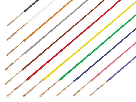  Single Wire Connection Cable 0.5mm&sup2; Choice of 11 Colors