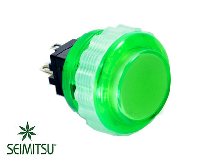Seimitsu 24mm PS-14-DN-K Translucent Push Button Green