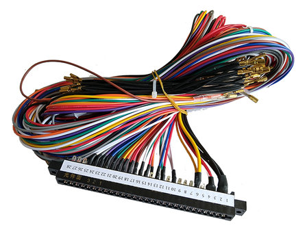 JAMMA + Harness With 6x 4.8mm Push Button Connection Per Player (56-pin)