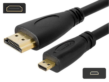 Micro HDMI (D) naar HDMI (A) Hi-Speed Kabel 0,5 meter