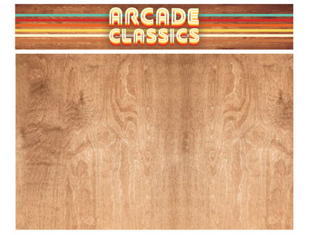  Arcade Bartop + Frame Vinyl Sticker Set &#039;Arcade Classics&#039; in Wood Look Design