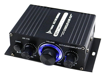 2x 20W 12V Mini Stereo Amplifier Black