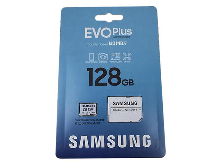 Samsung EVO PLUS 128GB Micro SD kaart (versie 2023)