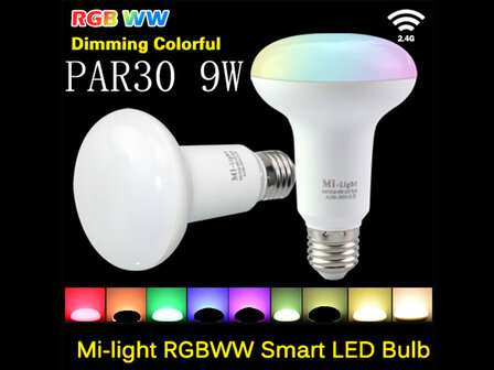  Lampe Led MiLight PAR RGBW S&eacute;rie RGB+WW 9W