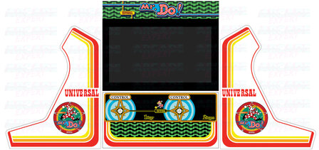 Arcade Bartop-Vinyl-Aufkleber-Set &bdquo;Universal Mr. Do&#039;