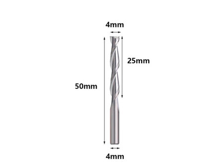 V-Sharp 2-flute Spiral CNC End Mill Cutter 4x32x55mm