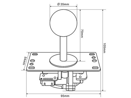 A-E Sanwa Style 4/8-way Arcade Balltop Joystick With Balltop and Restrictor Of Your Choice