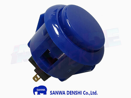 Sanwa Denshi OBSF-24 Snap-In Arcade Push Button Royal Blue