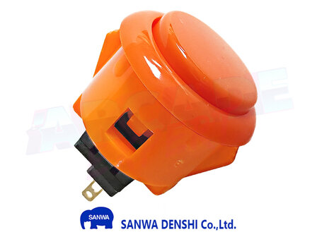 Sanwa Denshi OBSF-24 Snap-In Arcade-Druckknopf orange