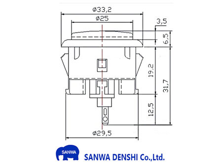  Sanwa OBSF-30 Bouton-poussoir d&#039;arcade &agrave; encliqueter rose