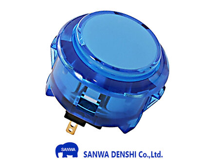  Sanwa OBSC-30 Blauer Snap-In Transparenter Arcade Druckknopf