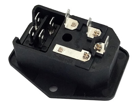 Module encastr&eacute; avec fusible, prise C14 et interrupteur marche/arr&ecirc;t noir, DPST