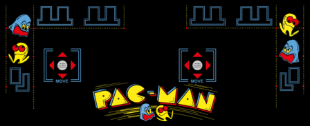 Autocollant de panneau de commande de bo&icirc;te d&#039;arcade &#039;Pac-Man&#039; satin&eacute; brillant lamin&eacute; avec filtre UV