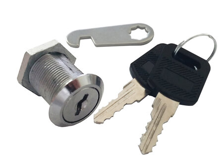 Recessed Key-Allike Cam Cylinder Lock 20x18mm Low Mount Chrome + 2 Keys