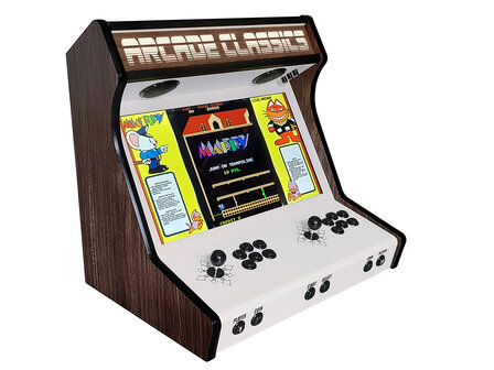 Premium Arcade Classics Wood Look WBE Arcade Bartop with Multi Platform Gaming System 