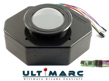 Ultimarc U-Trak Pearl Arcade Trackball inclusief USB Interface 