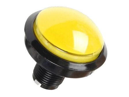 Bouton poussoir &agrave; led 60mm &agrave; profil bas, jaune