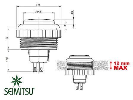 Seimitsu PS-14-KN 30mm Wit