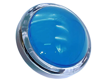 100mm Dome Led Arcade Push Button with Transparent Outer Rim Blue