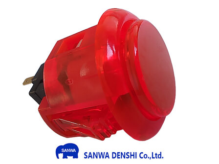  Sanwa OBSC-24 Red Arcade Push Button