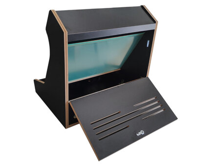 24&quot; Wide Body Extended (WBE) Custom 2-Player Arcade Bartop Bouwpakket uit 18mm Zwart Gemelamineerd MDF 