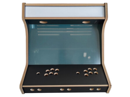 24&quot; Wide Body Extended (WBE) Custom 2-Player Arcade Bartop Bouwpakket uit 18mm Zwart Gemelamineerd MDF 