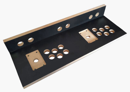 24&quot; Wide Body Extended (WBE) Custom 2-Player Arcade Bartop Bouwpakket uit 18mm Zwart Gemelamineerd MDF 