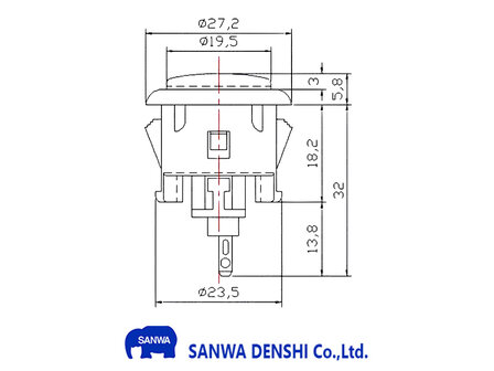 Sanwa Denshi OBSF-24 Snap-In Arcade Drukknop Roze