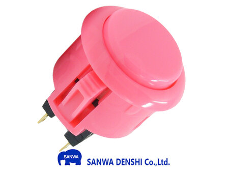 Sanwa Denshi OBSF-24 Snap-In Arcade Drukknop Roze