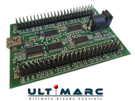 Ultimarc PacLED64 64-Kanaals LED controller Met 256 Lichtsterkte Instellingen.