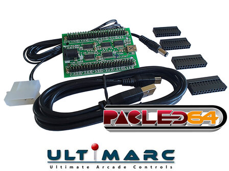 Ultimarc PacLED64 64-Kanaals LED controller Met 256 Lichtsterkte Instellingen.