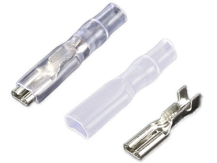 2,8mm Female Kabelschoen met Siliconen Beschermhuls, 10/25/50/100 Stuks