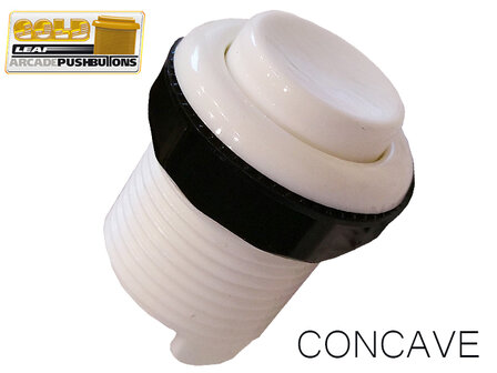 HQ Super Silent Concave Classic Gold-Leaf Arcade Drukknop Wit
