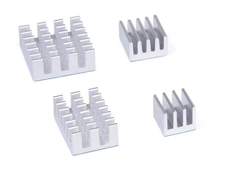 Raspberry Pi 4 B Aluminium Koellichaam / Heatsinks, Set van 4 stuks 