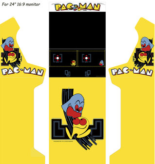 Arcade Bartop + Onderstel Vinyl Stickerset &#039;Pac-Man&#039; 