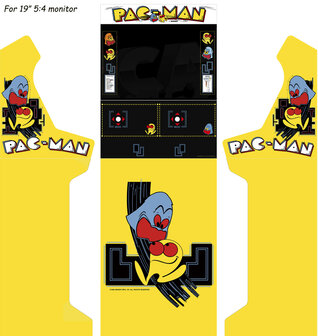 Arcade Bartop + Onderstel Vinyl Stickerset &#039;Pac-Man&#039; 