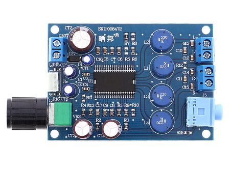 2x 20W Class-D Stereo Versterker Print met Yamaha Processor Chip 9~14V/DC