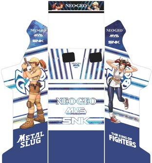 Arcade Bartop + Onderstel Vinyl Stickerset 'NEO-GEO Blue' 