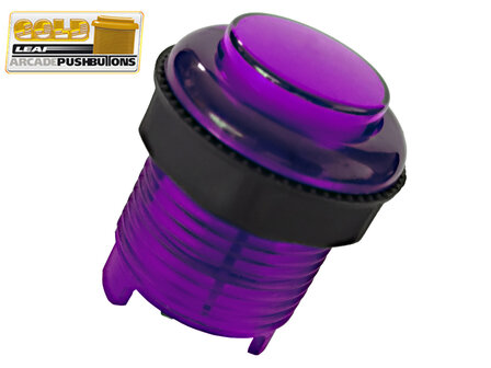 Super Silent 12V Gold-Leaf Led Arcade Drukknop Paars 