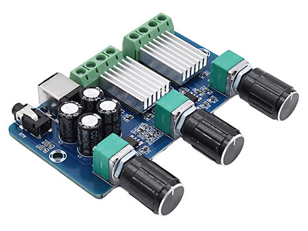 2.1 kanaals 2x15W + 30W Stereo Versterker Module met Dual Yamaha YDA138E Sound Processor Chip