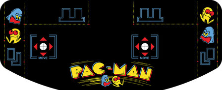 XL Arcadebox Controlepaneel Sticker 'Pac-Man' Zijdeglans Gelamineerd met UV Filter