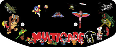 Arcade Box Control Panel Sticker 'Multicade' Black Silk Gloss Laminated with UV Filter