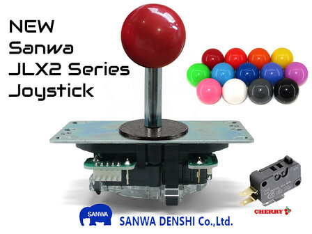 Sanwa JLX2-TM-8T Balltop 4/8 way Arcade Joystick with Cherry Microswitches 