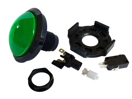 63mm Low Profile Dome Led Push Button Green