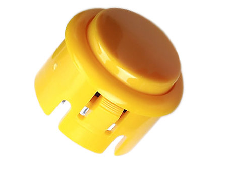 30mm Clip-In Arcade Push Button Yellow with Built-in Soft Click Microswitch