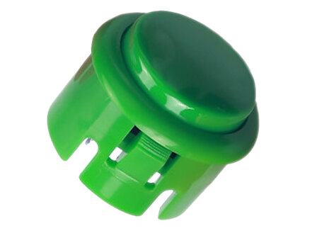 30mm Clip-In Arcade Drukknop Groen met Ingebouwde Soft Click Microswitch