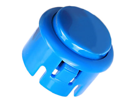 30mm Clip-In Arcade Push Button Blue with Built-in Soft Click Microswitch