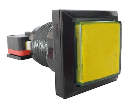 Carr&eacute; 33mm HP/LP LED bouton poussoir jaune pour Arcade Mame Quiz Machine &agrave; sous bouton bo&icirc;te etc.