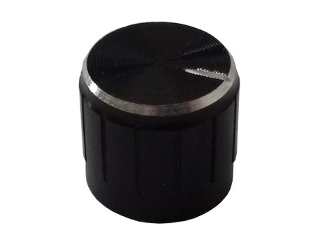  Lautst&auml;rkeregler Aluminium schwarz eloxiert 15x17mm f&uuml;r 6mm Potentiometerwelle