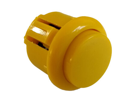  24mm Clip-In Arcade Push Button Yellow with Built-in Soft Click Microswitch